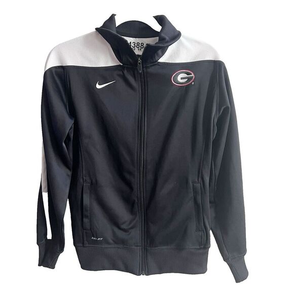 Nike Black Track Jacket Dri-Fir Soccer Full Zip Medium White Unisex UGA Bulldogs - Picture 1 of 13